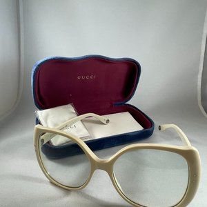 Gucci Eyewear - GG0472S Withe/Green Shaded (005 QW) Sunglasses